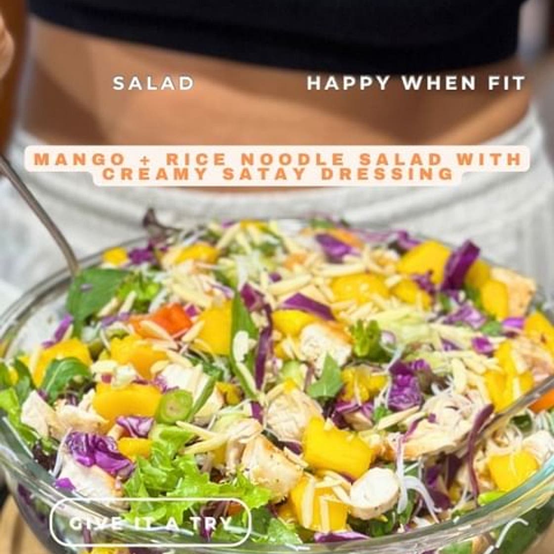 MANGO + RICE NOODLE SALAD WITH CREAMY SATAY SAUCE