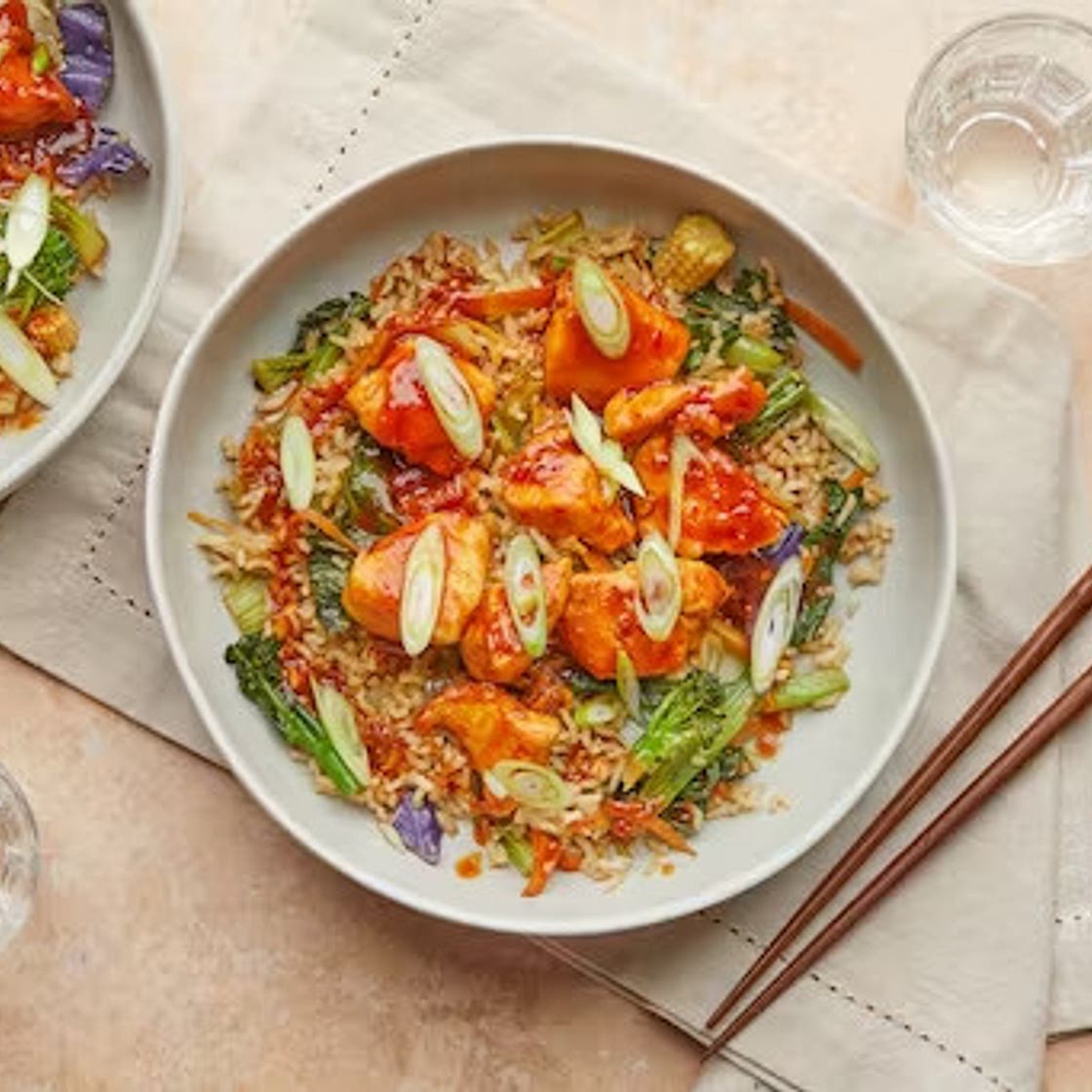 Korean-style Sticky Chicken with Rainbow Veg