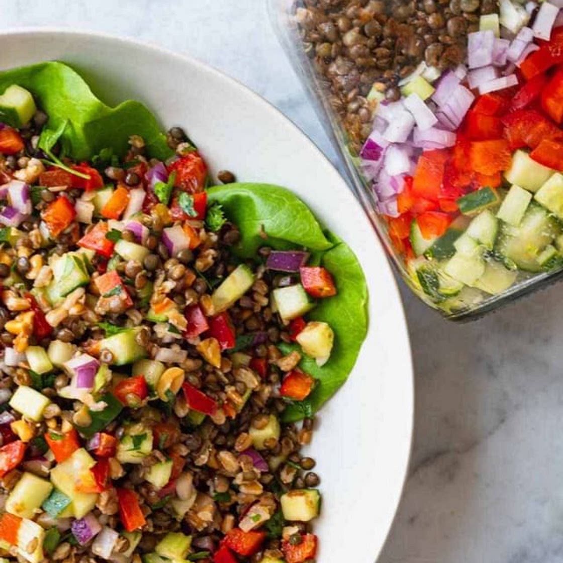 High Protein Crunchy Lentil Salad