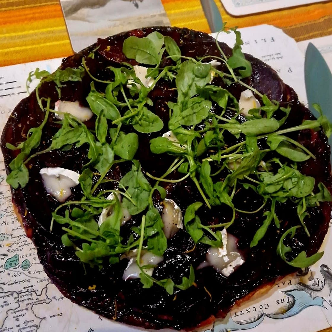 Beetroot & red onion tarte tatin
