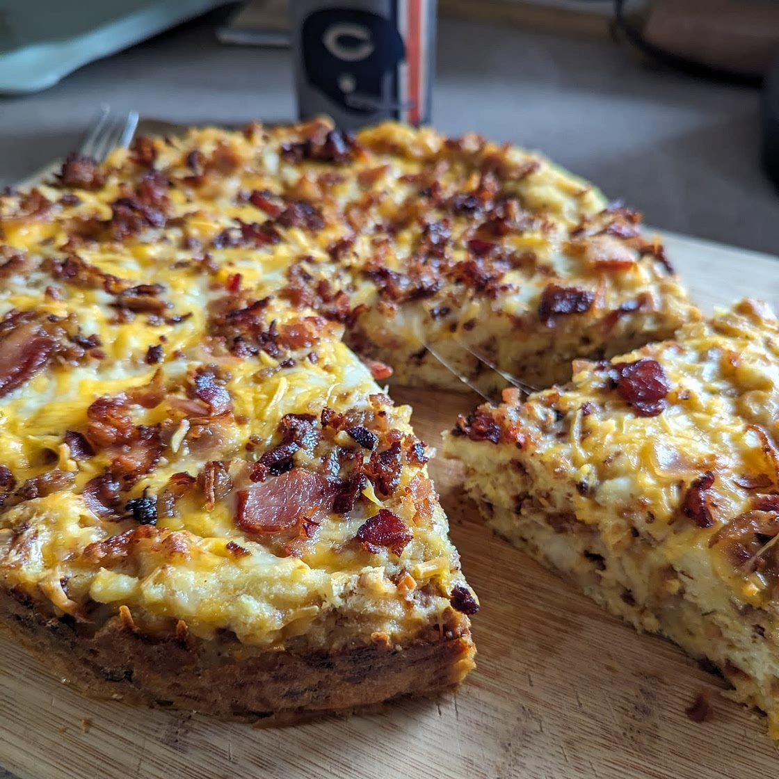 Cheese & Bacon Breakfast Strata Cake (Breakfast Casserole!)