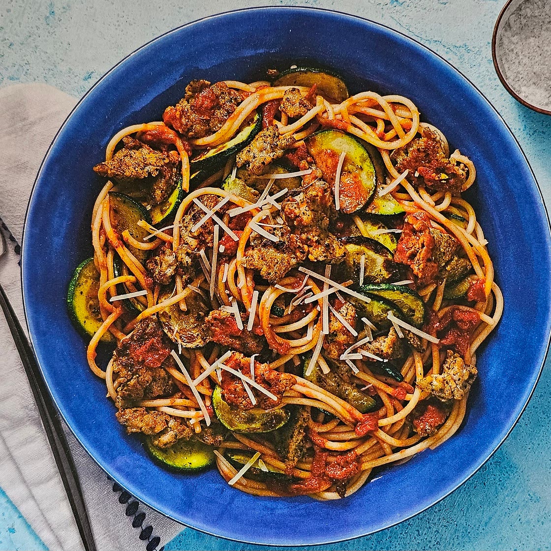 Chicken sausage spaghetti bolognese