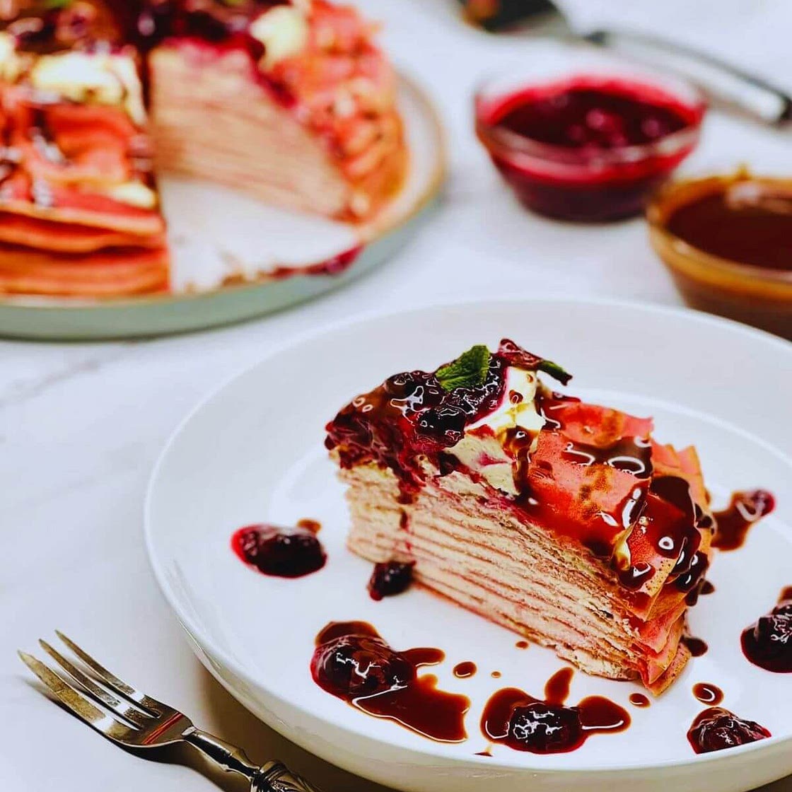 Berry and Cream Crèpes Cake - Join Your Life
