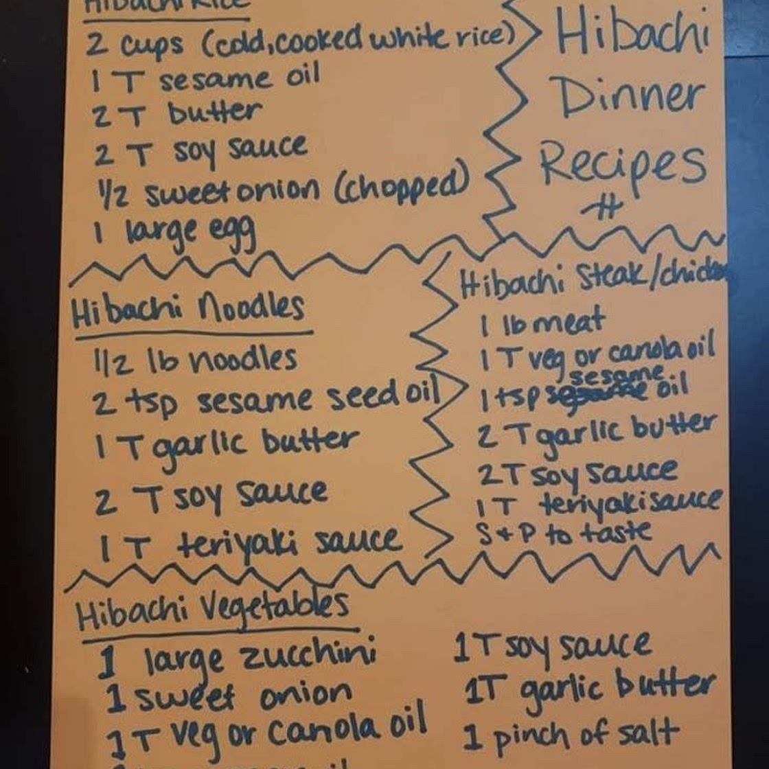 Hibachi chicken, steak, and shrimp