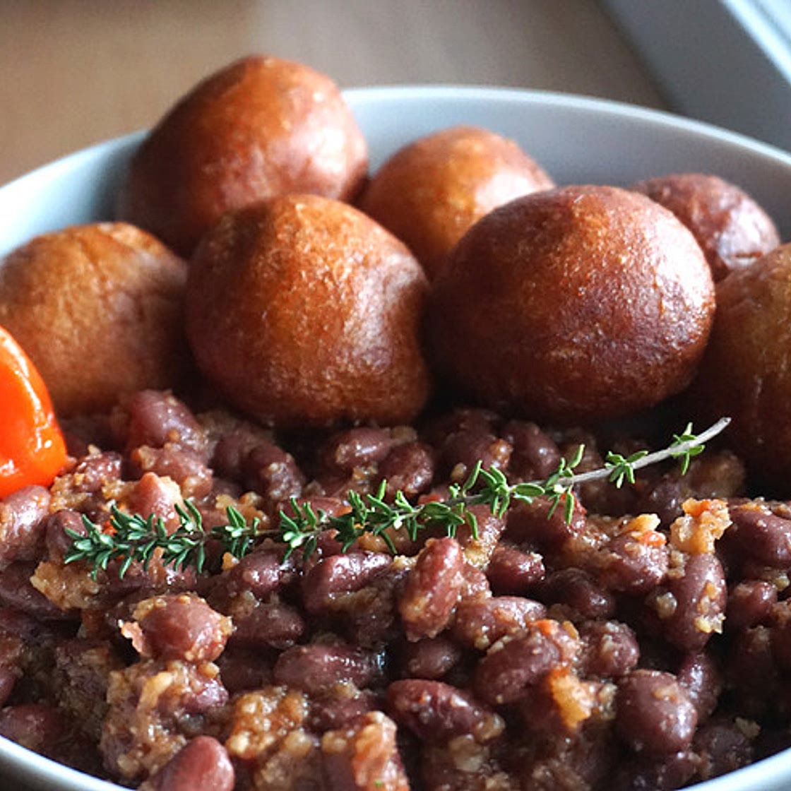 Cameroonian Beignets Haricots (Puff Puff and Beans) with Video