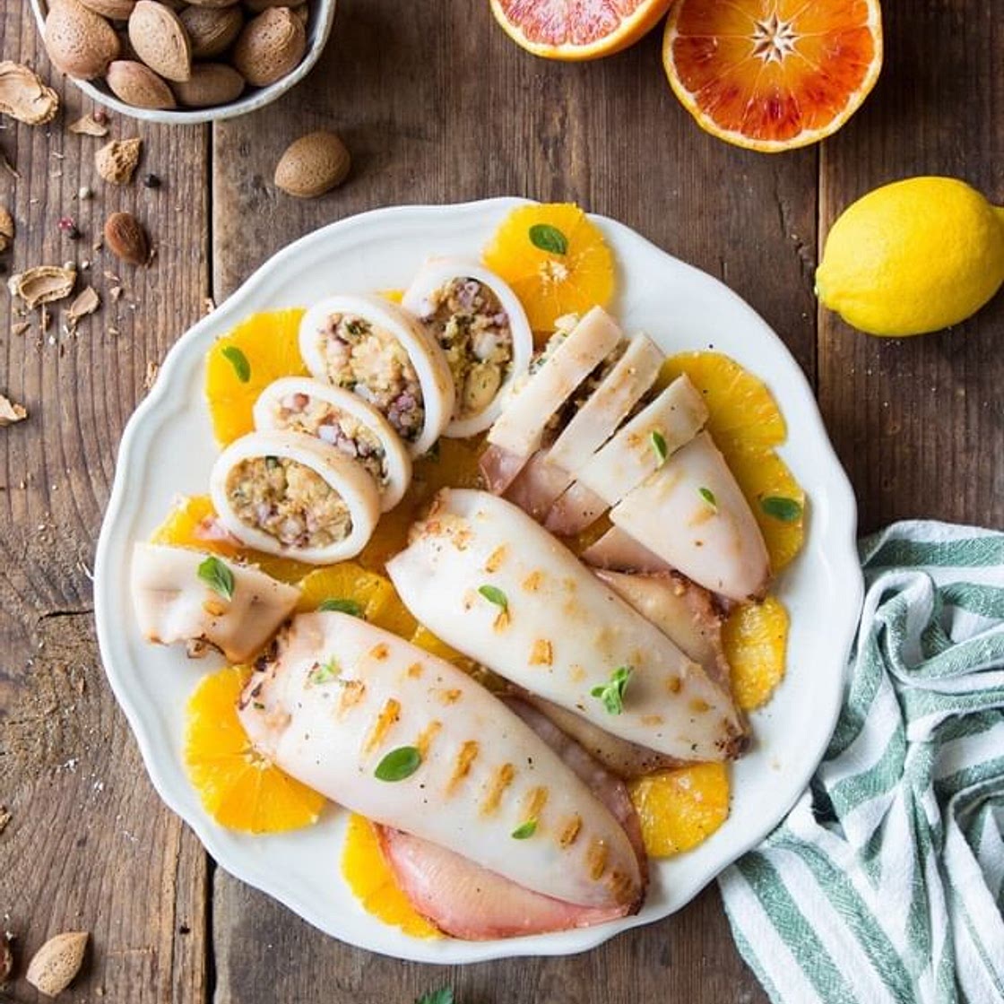 Calamari ripieni agli agrumi