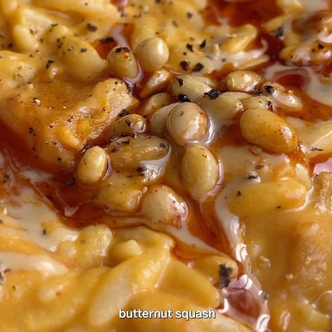 Chili and tahini butternut squash orzo!