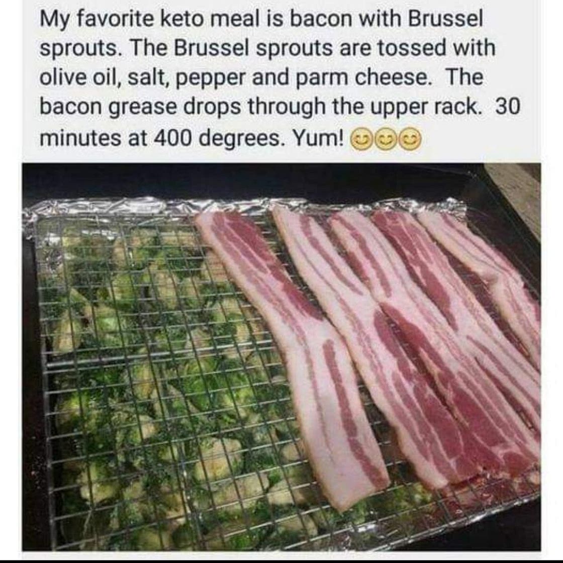 Keto Bacon and Brussel Sprouts meal