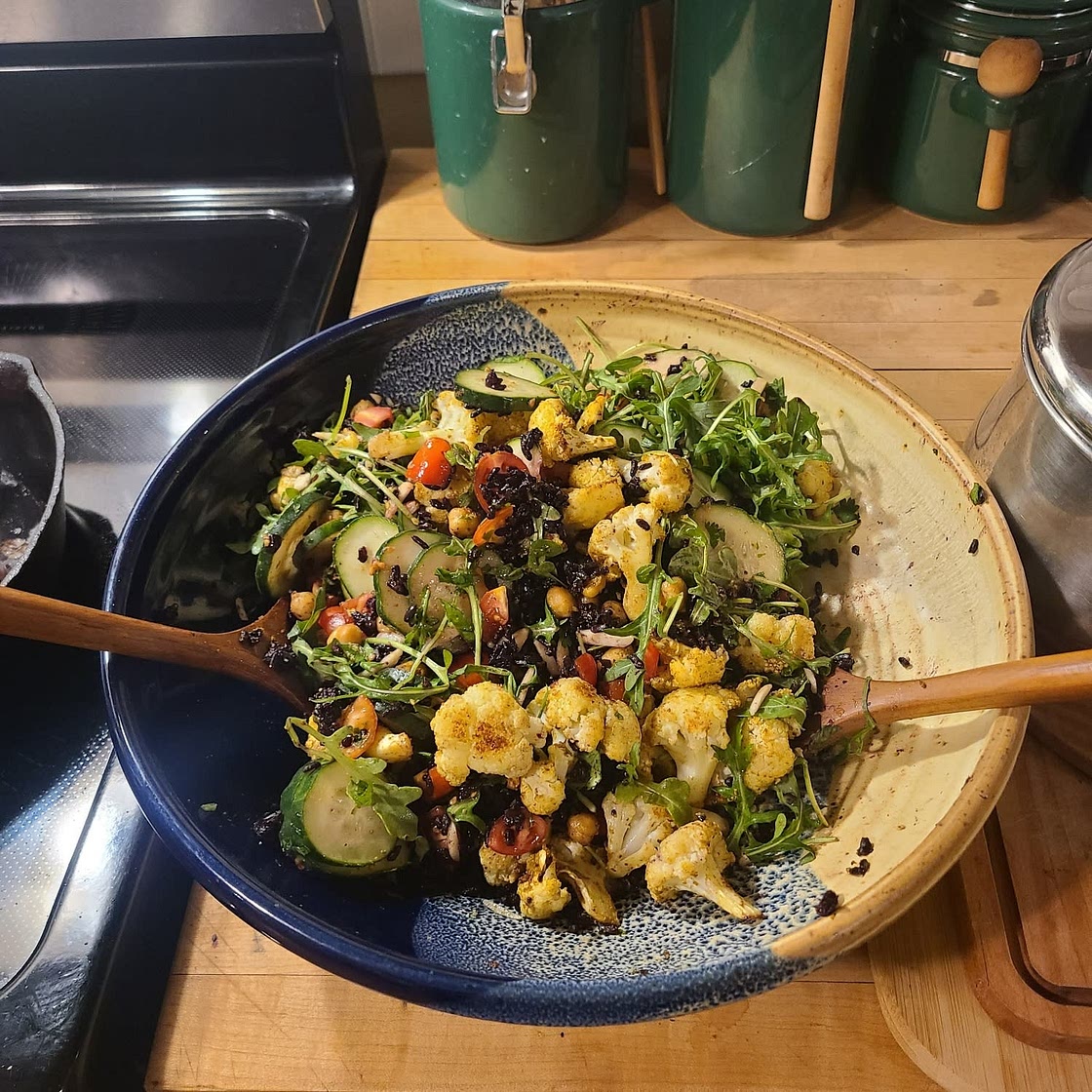 Turmeric Roasted Cauliflower & Black Rice Salad