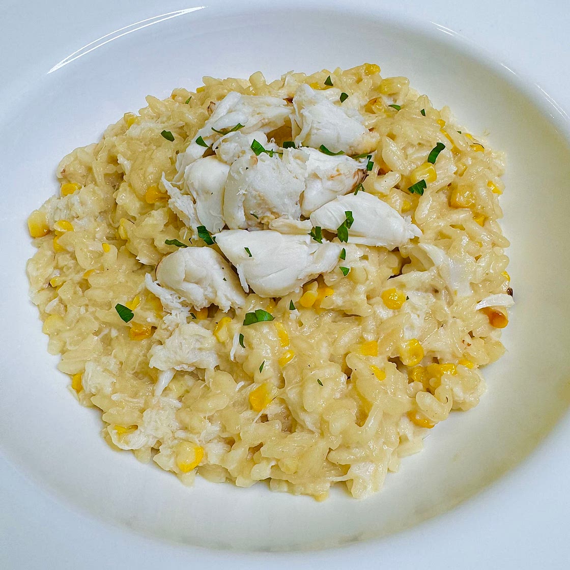 Roasted Corn and Crab Risotto 