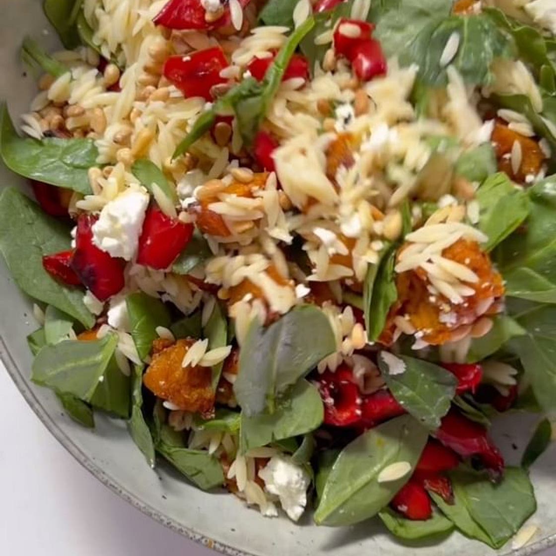 ROASTED PUMPKIN, RISONI AND FETA SALAD