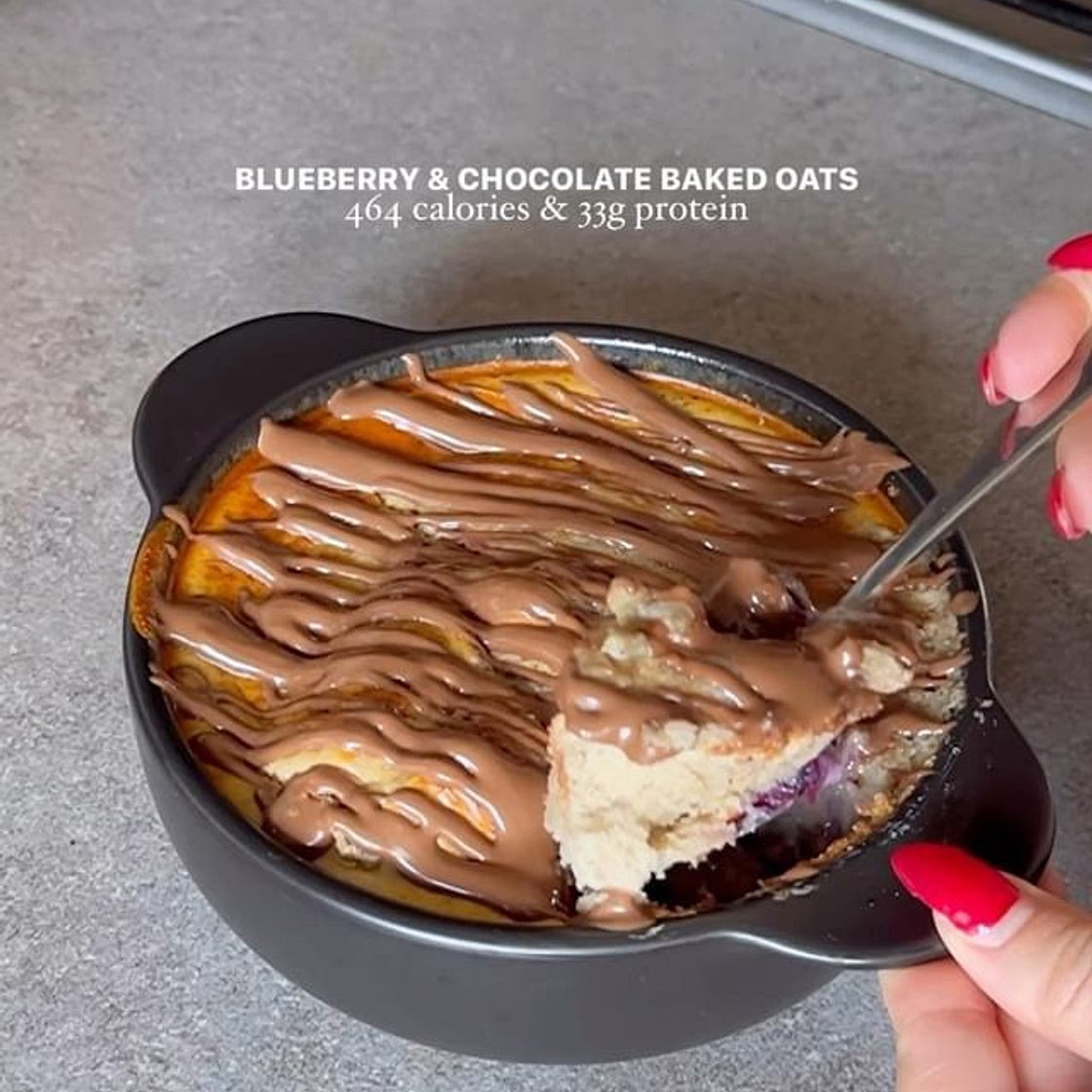 BLUEBERRY & MILK CHOCOLATE BAKED OATS🍫😍