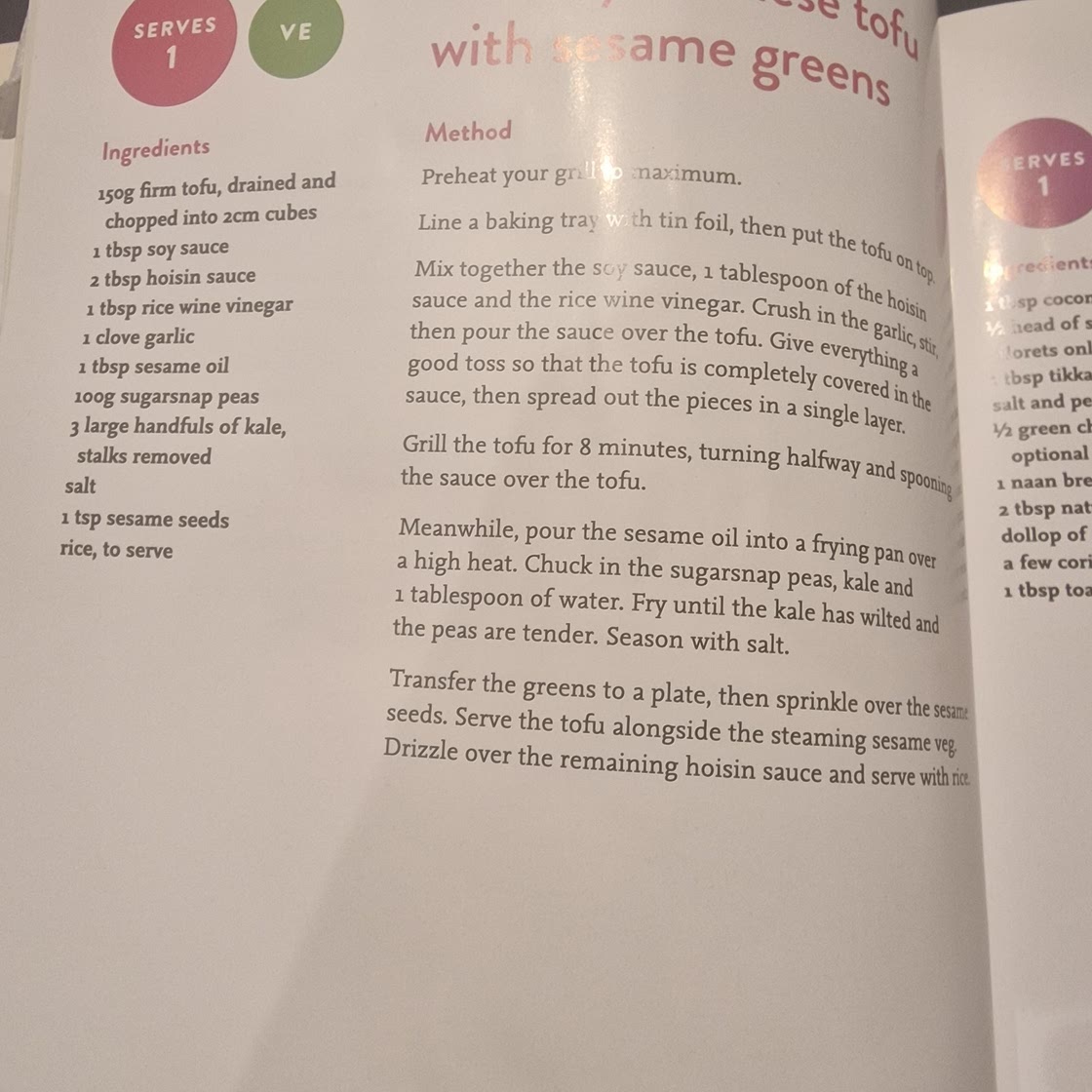 Cheeky Chinese tofu with sesame greens