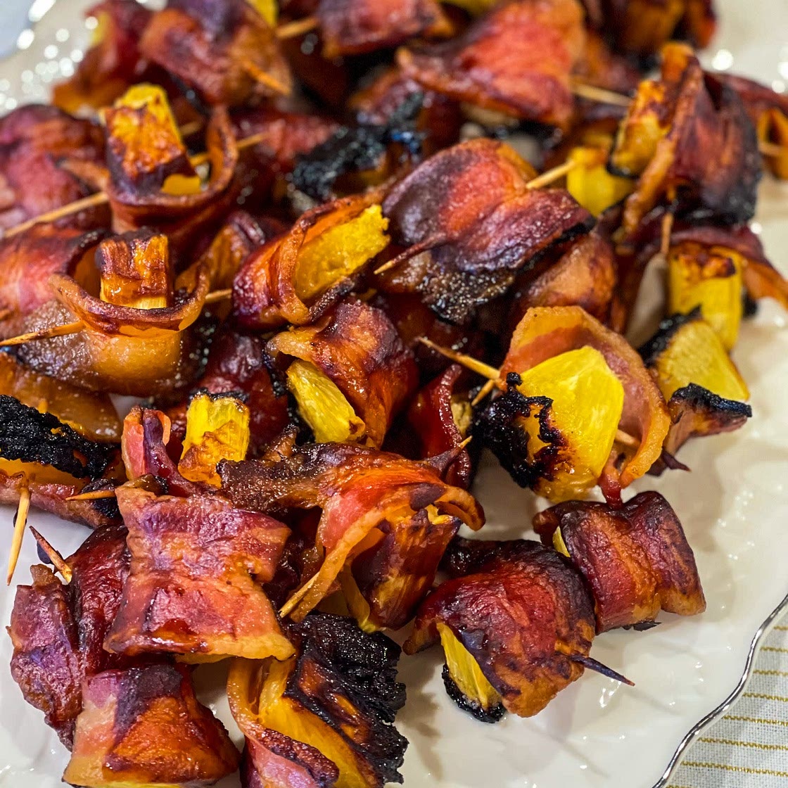 Bacon wrapped pineapple 