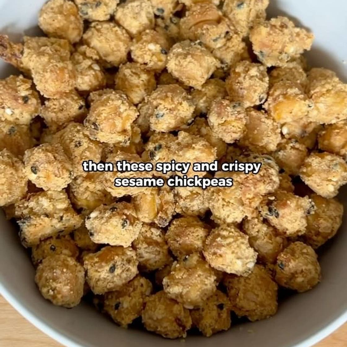Spicy sesame chickpeas snack