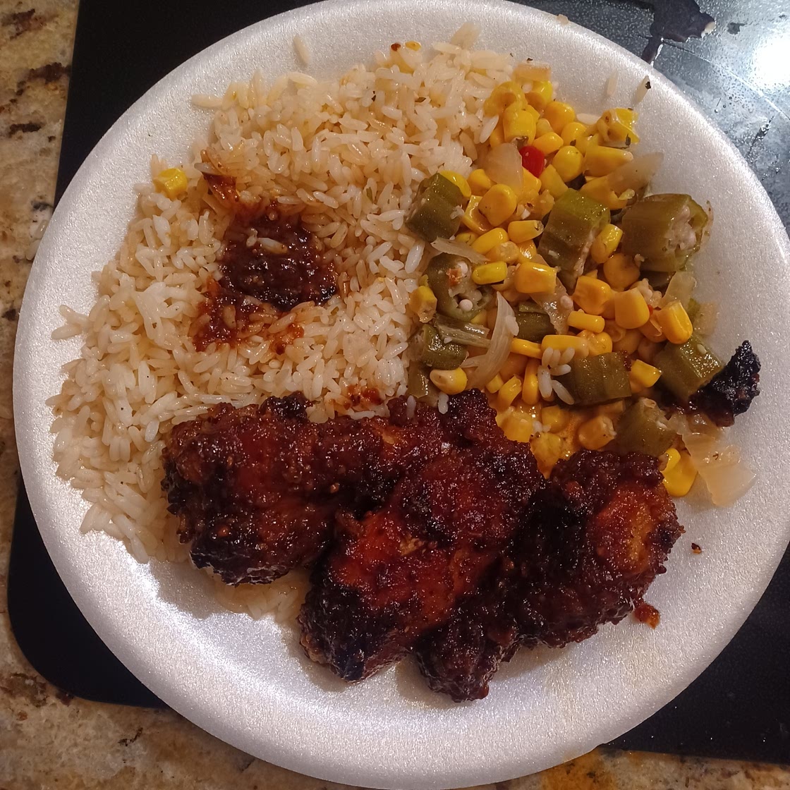 Oven Fried Sticky Chicken