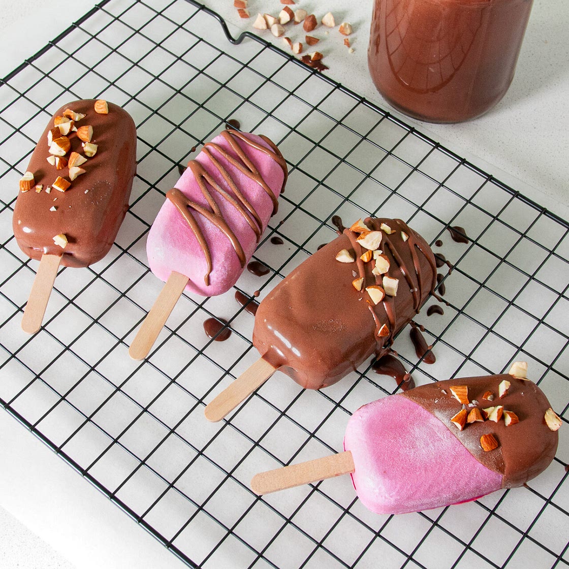 Vegan Raspberry Ice-Cream Bars