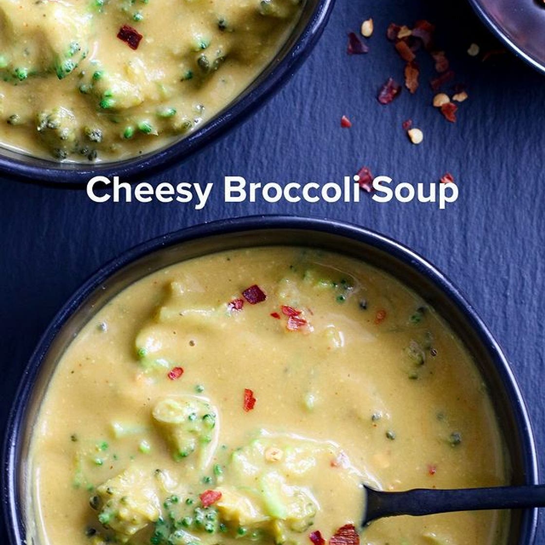 Cheesy Broccoli Soup from the How Not to Diet Cookbook