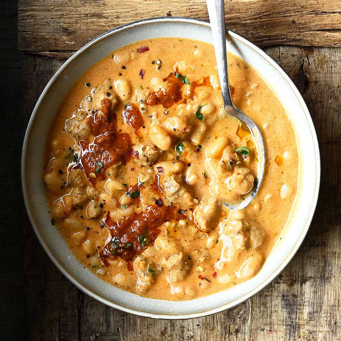 Creamy Bean Soup with Sausage
