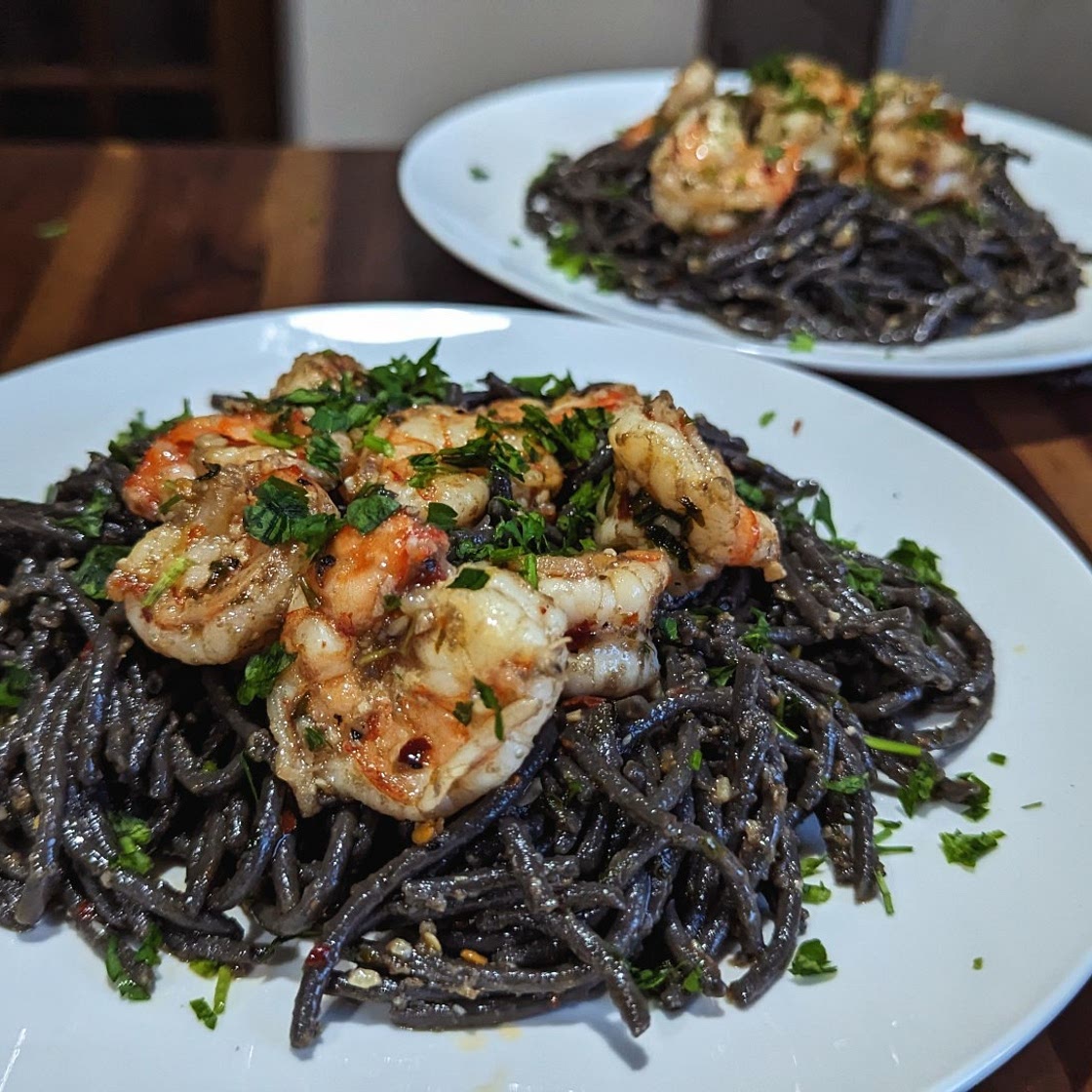 Lemon and Garlic Prawn Pasta