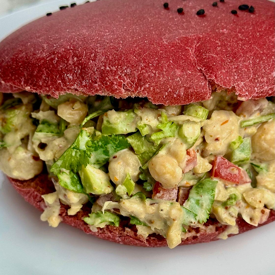 Spicy Smashed  Chickpea Avocado Sandwich 