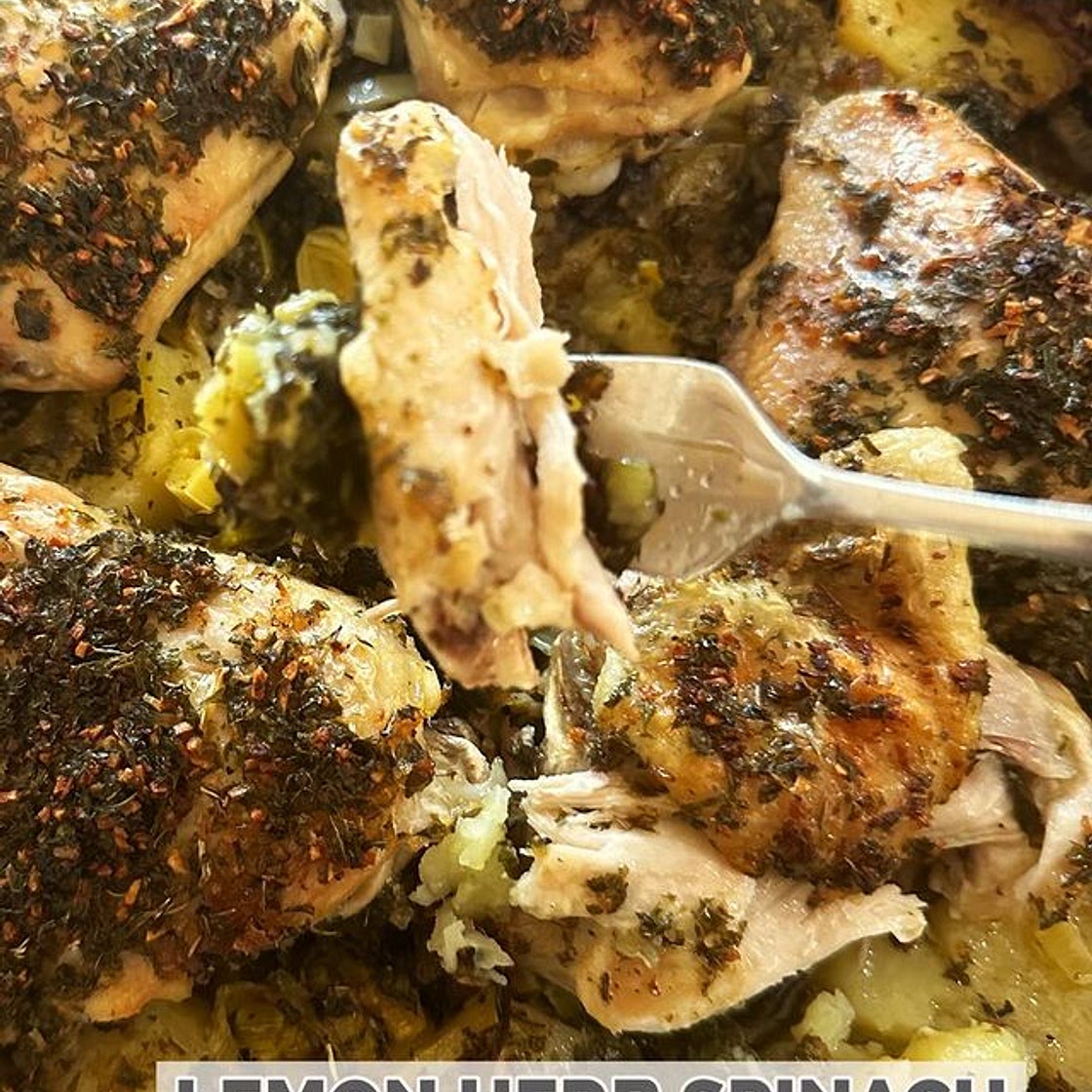 Lemon Herb Spinach Leek Potato Chicken