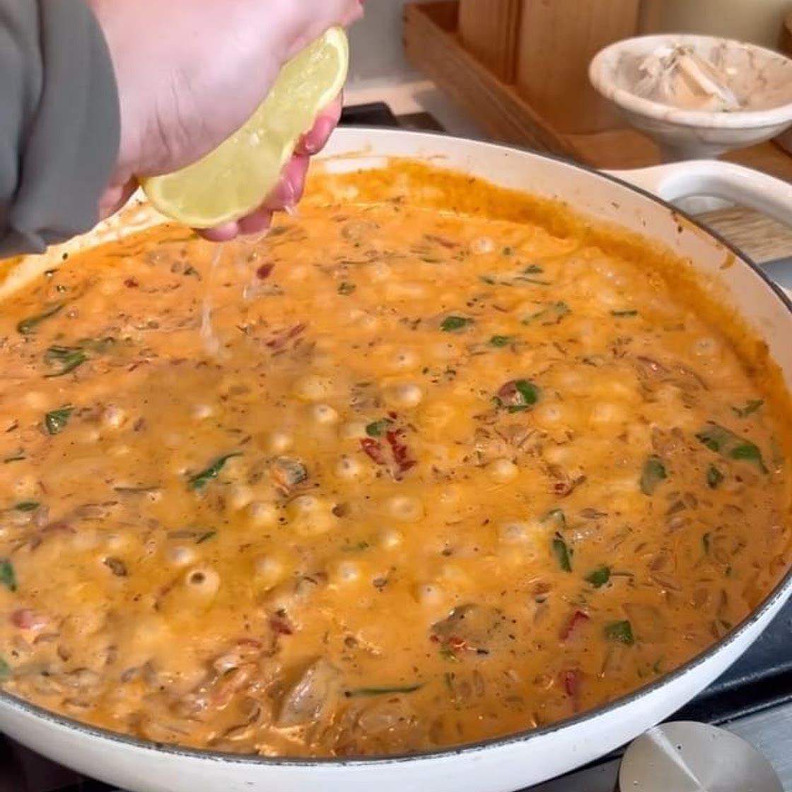 Creamy Orzo with Chicken Sausage