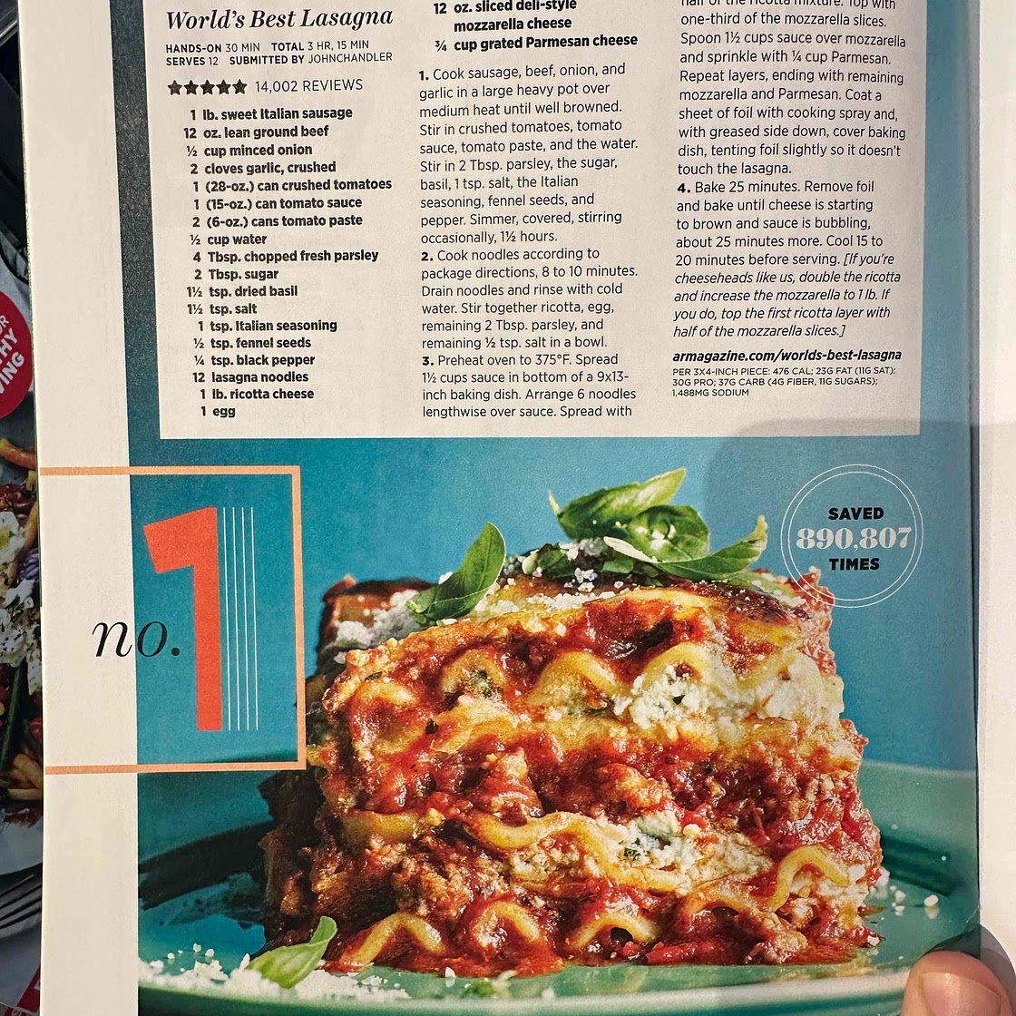 World’s Best Lasagne