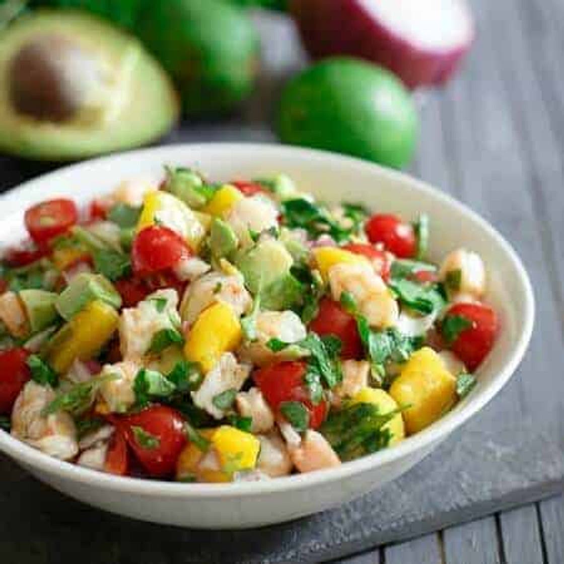 Shrimp Avocado Mango Lime Salad