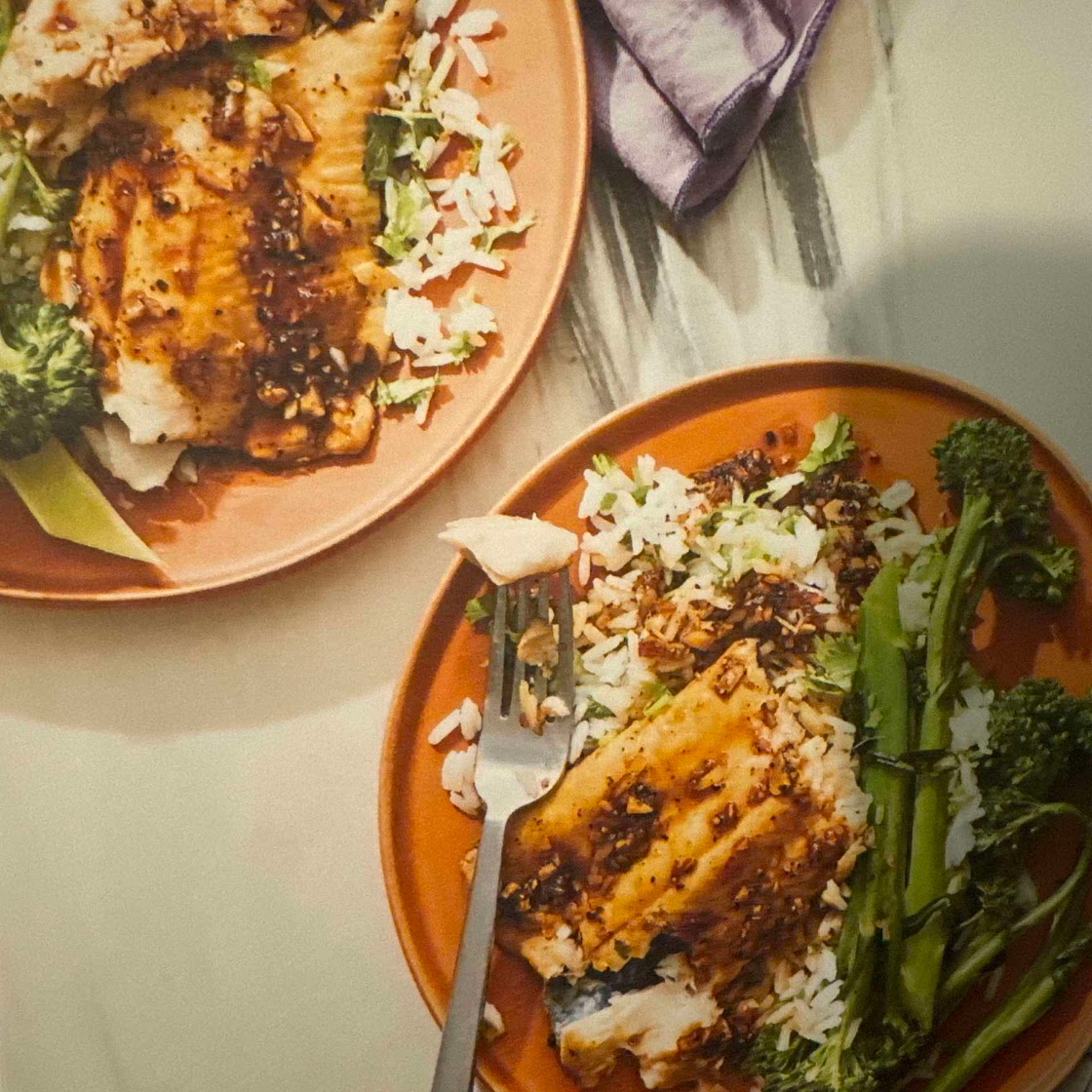 Caramelized black pepper trout