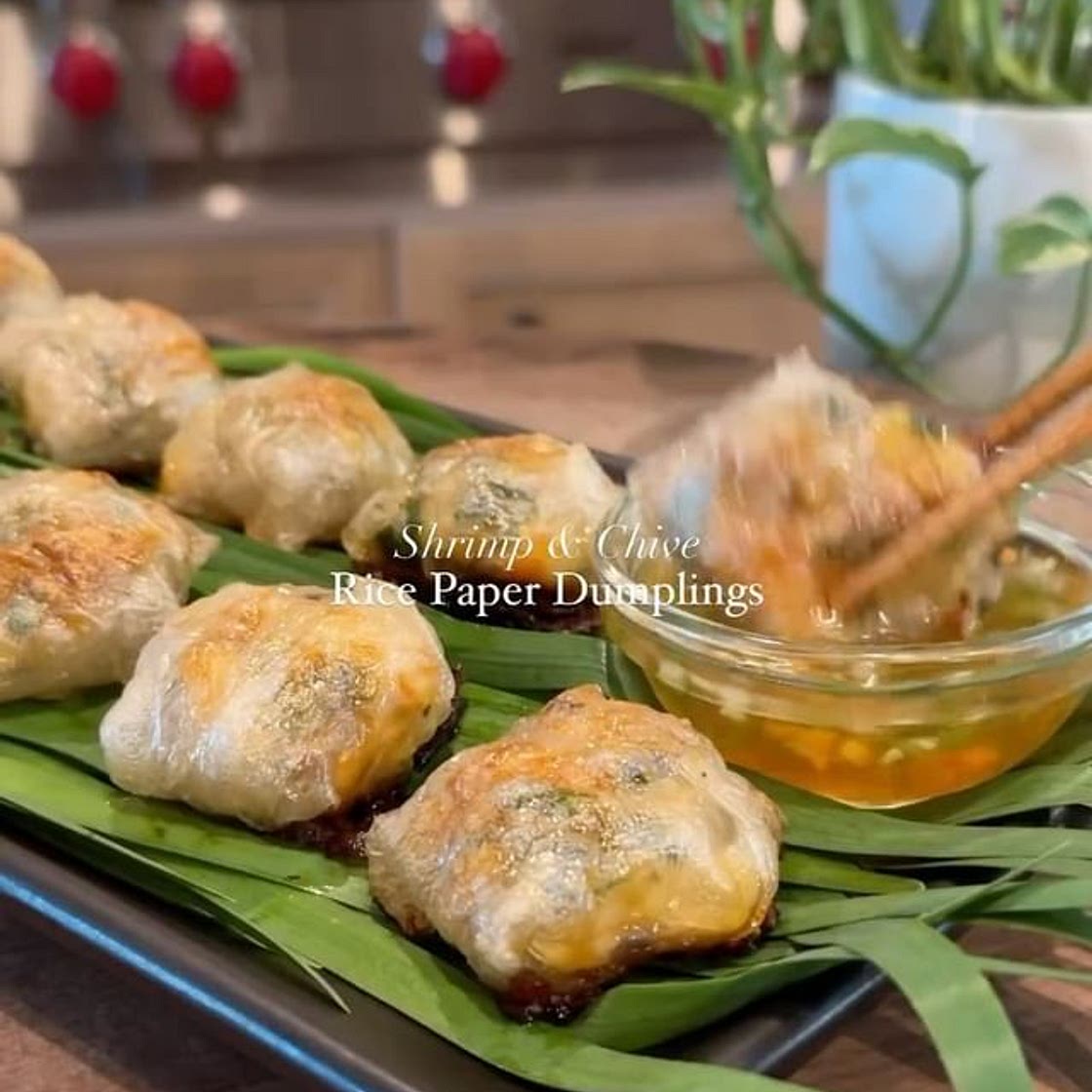 Healthy Shrimp and Chive Rice Paper Dumplings 🥟✨