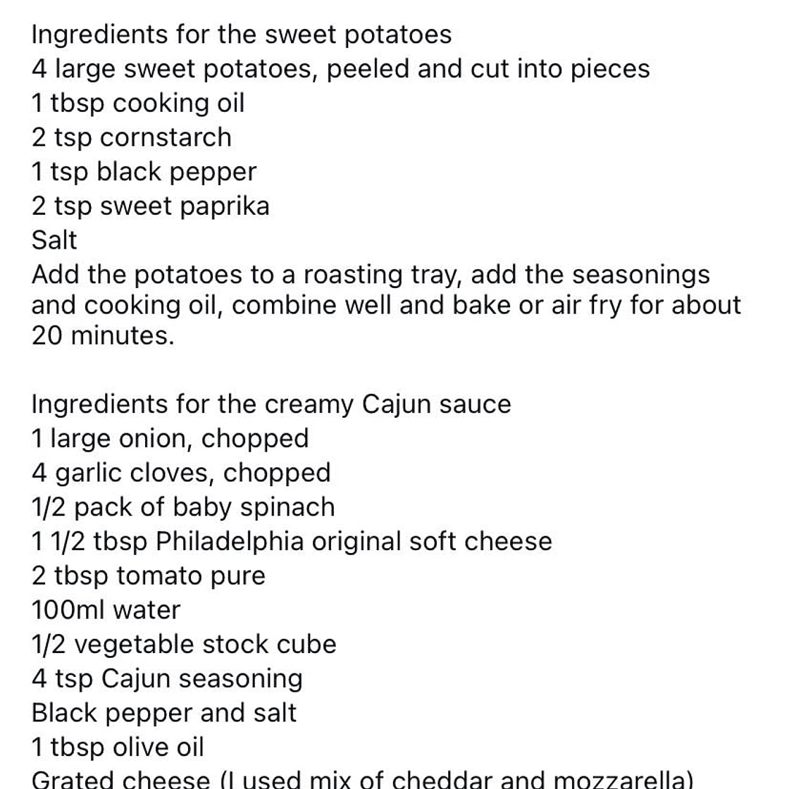 Cajun chicken sweet potato bake