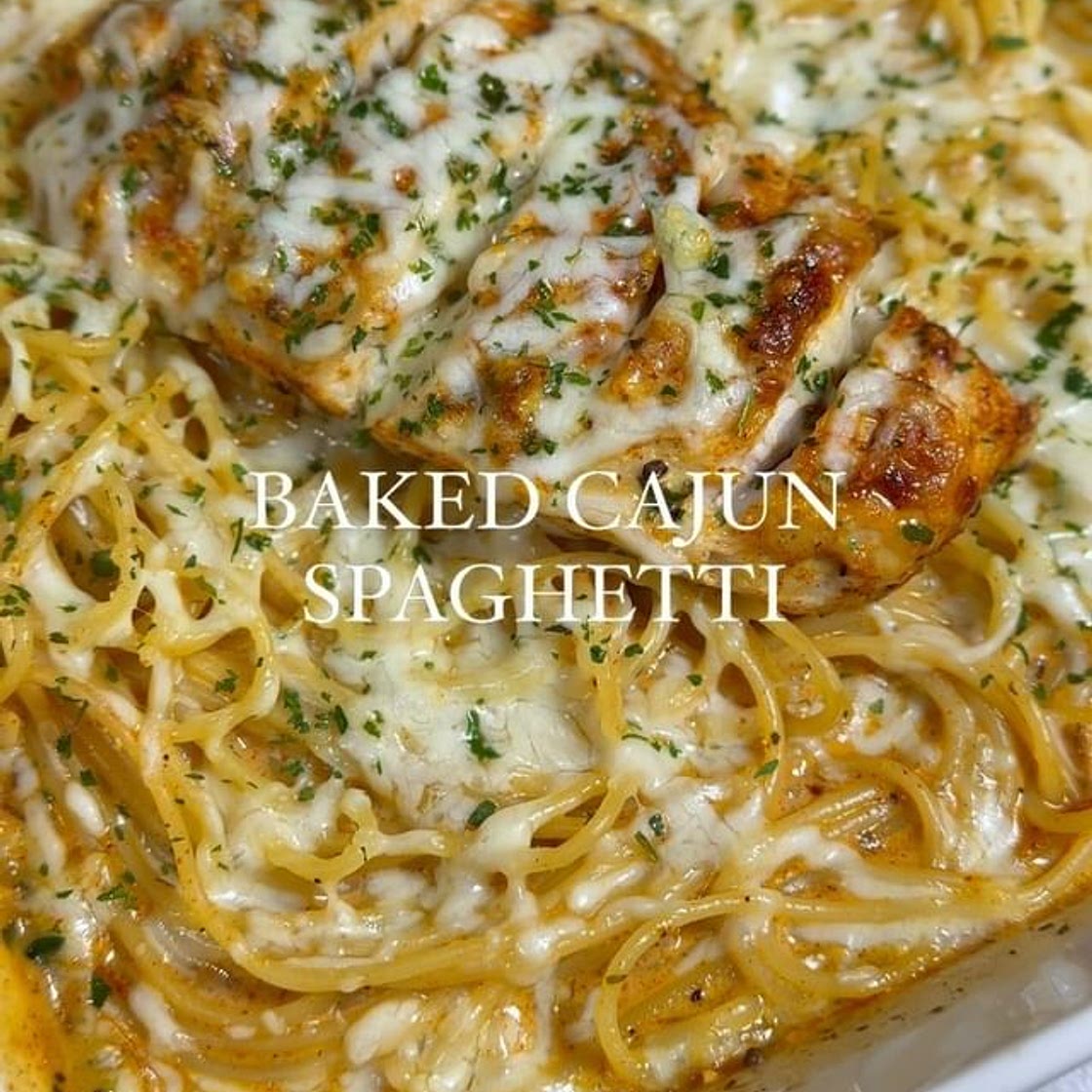 One-serving Baked Cajun Chicken Spaghetti 