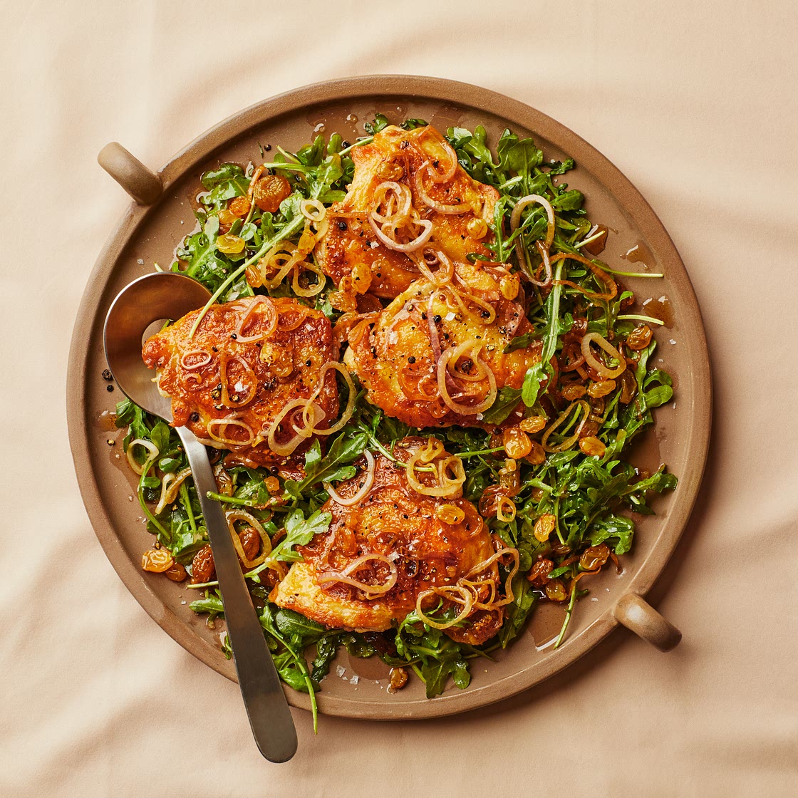 Vinegary Chicken With Raisins