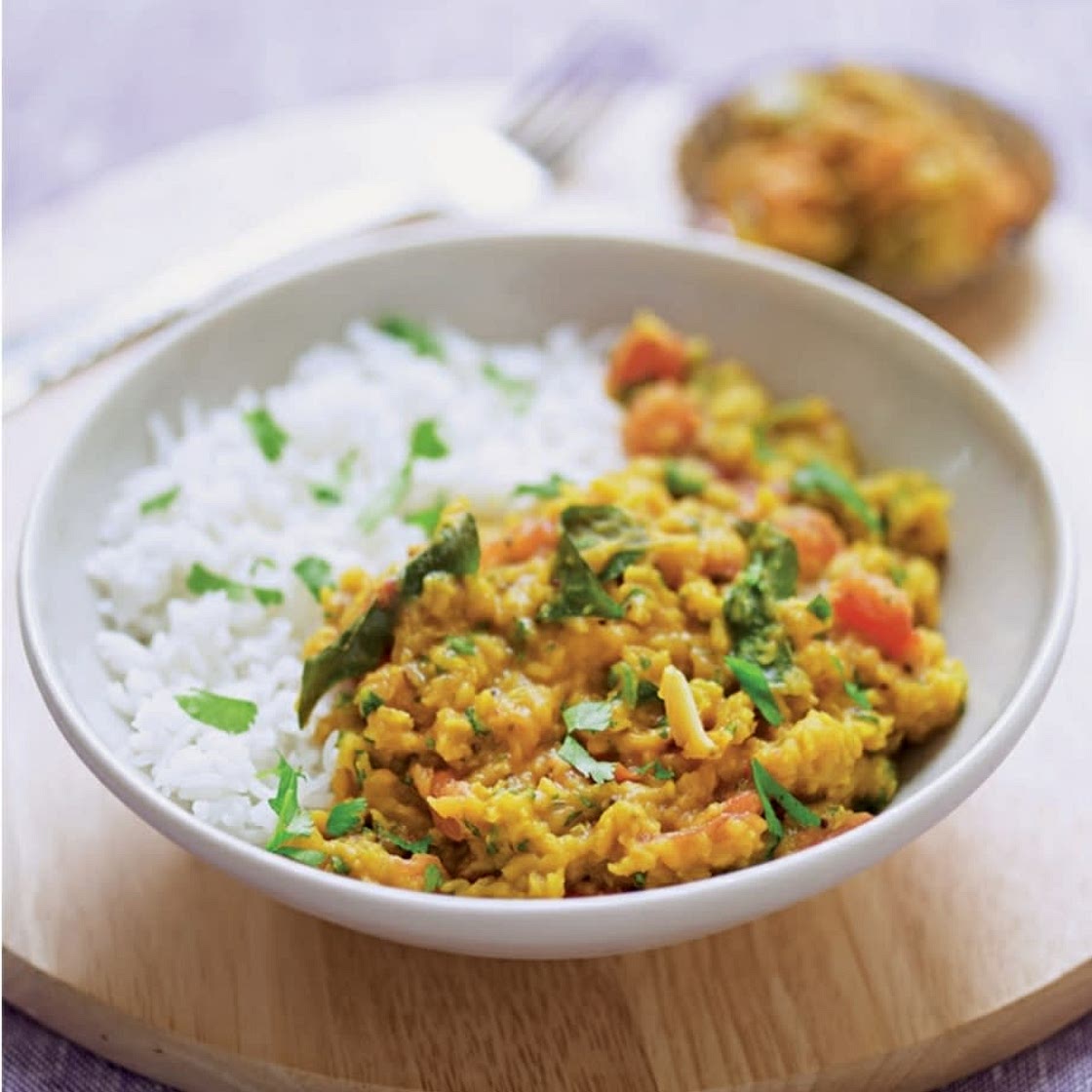 red lentil curry & spiced oil