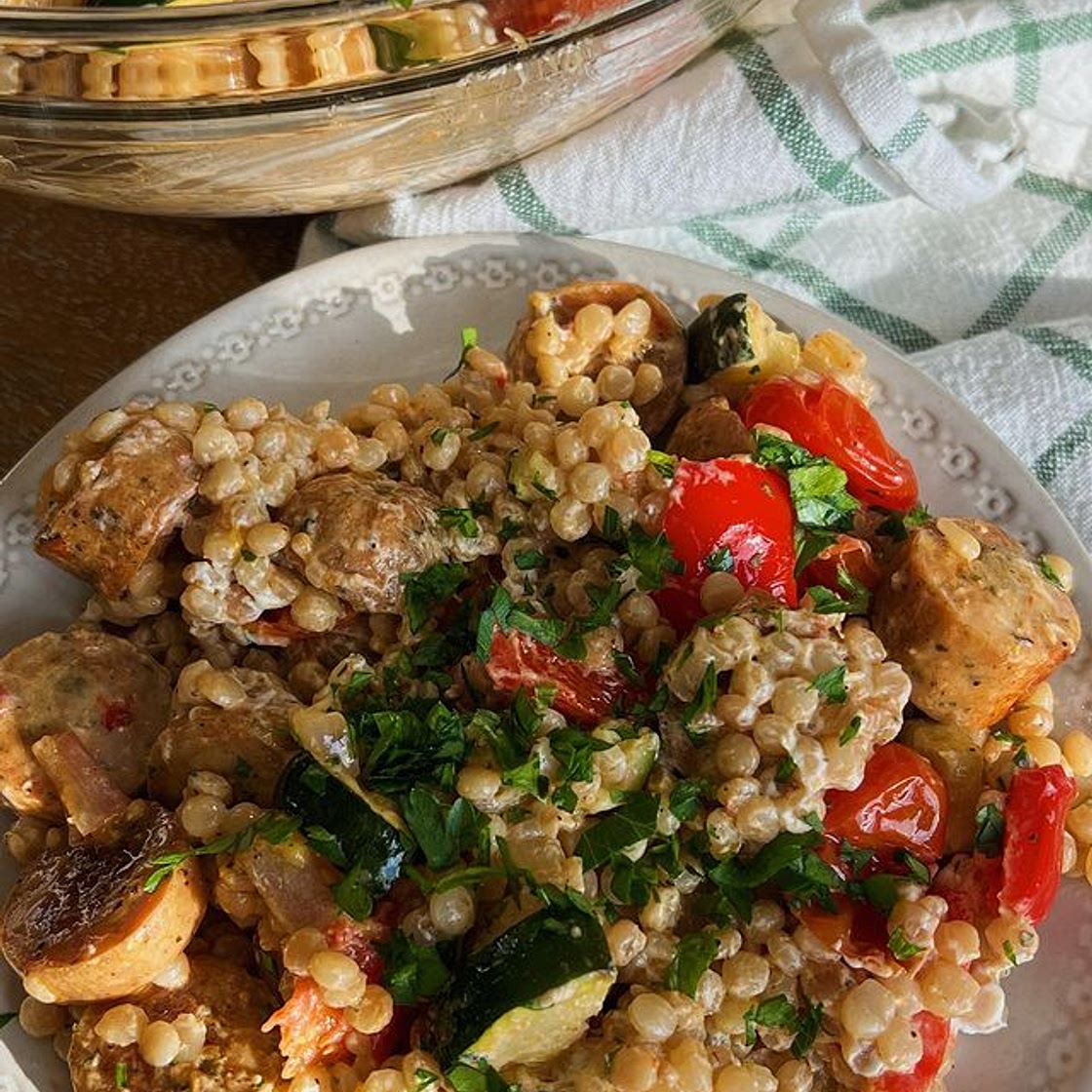 WARM ROASTED VEGETABLE COUS COUS SALAD