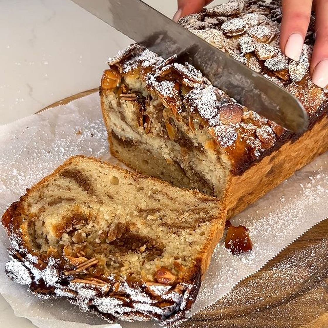 Caramelised Almond croissant loaf 