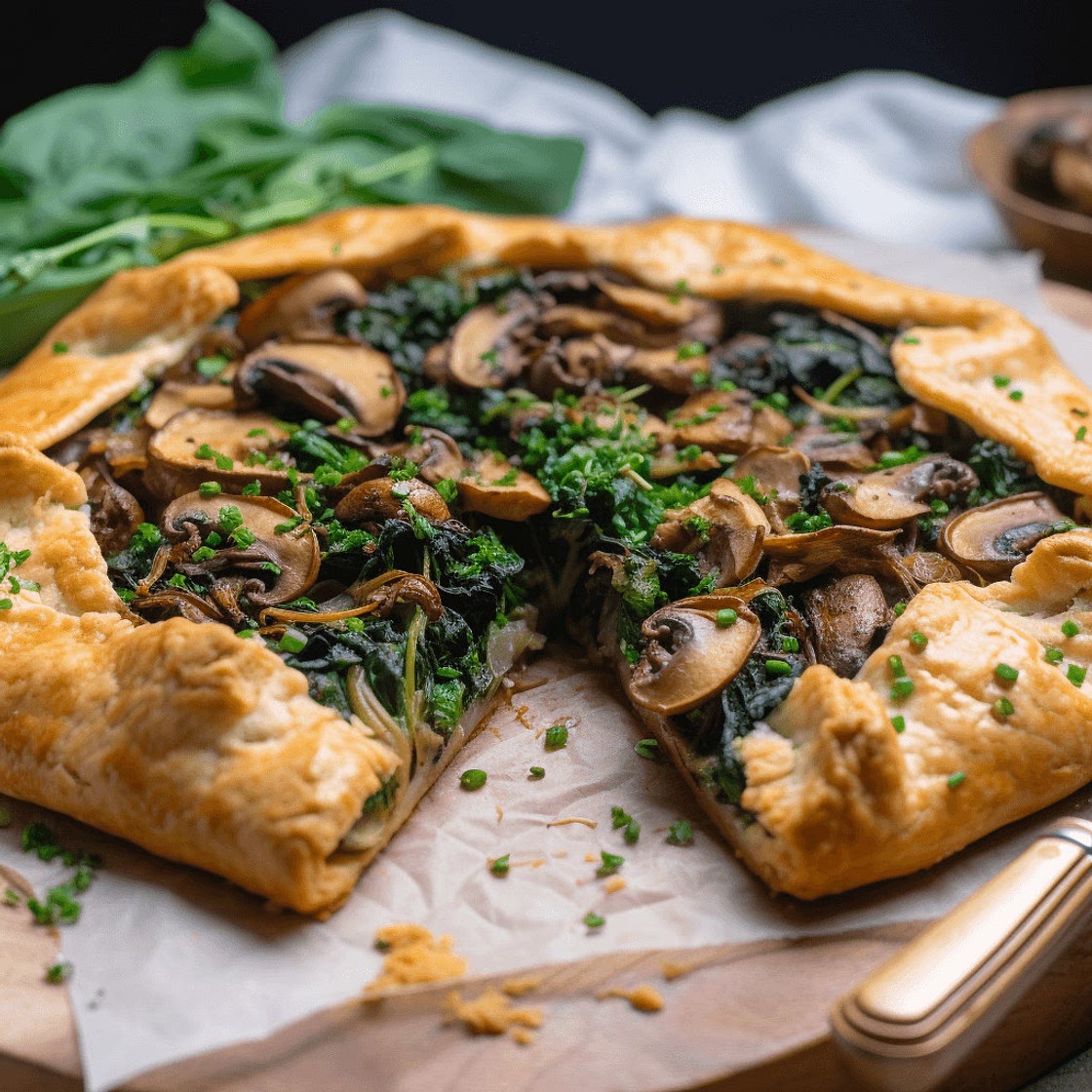 Savory Mushroom and Spinach Galette