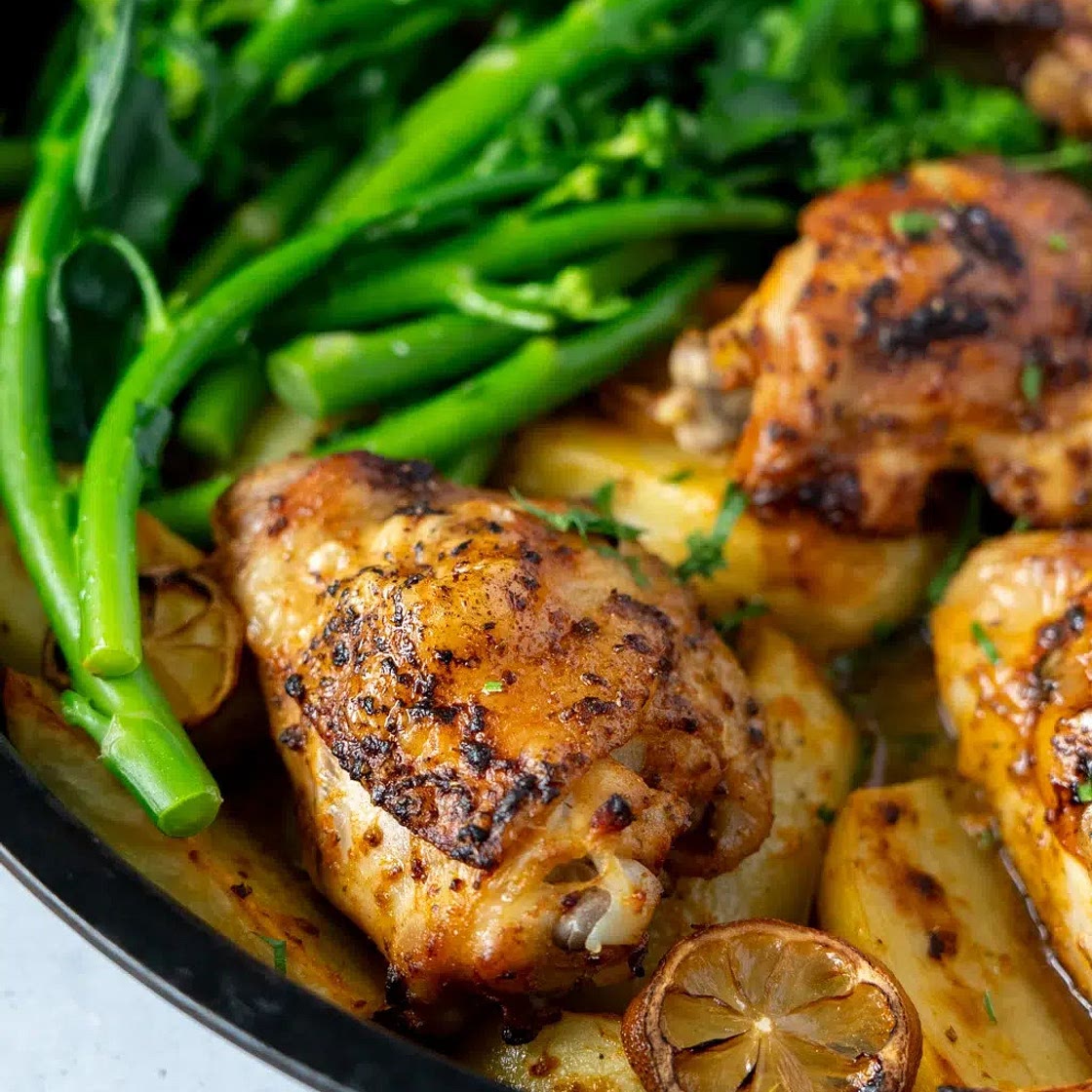 One Pan Lemon Garlic Chicken and Potatoes