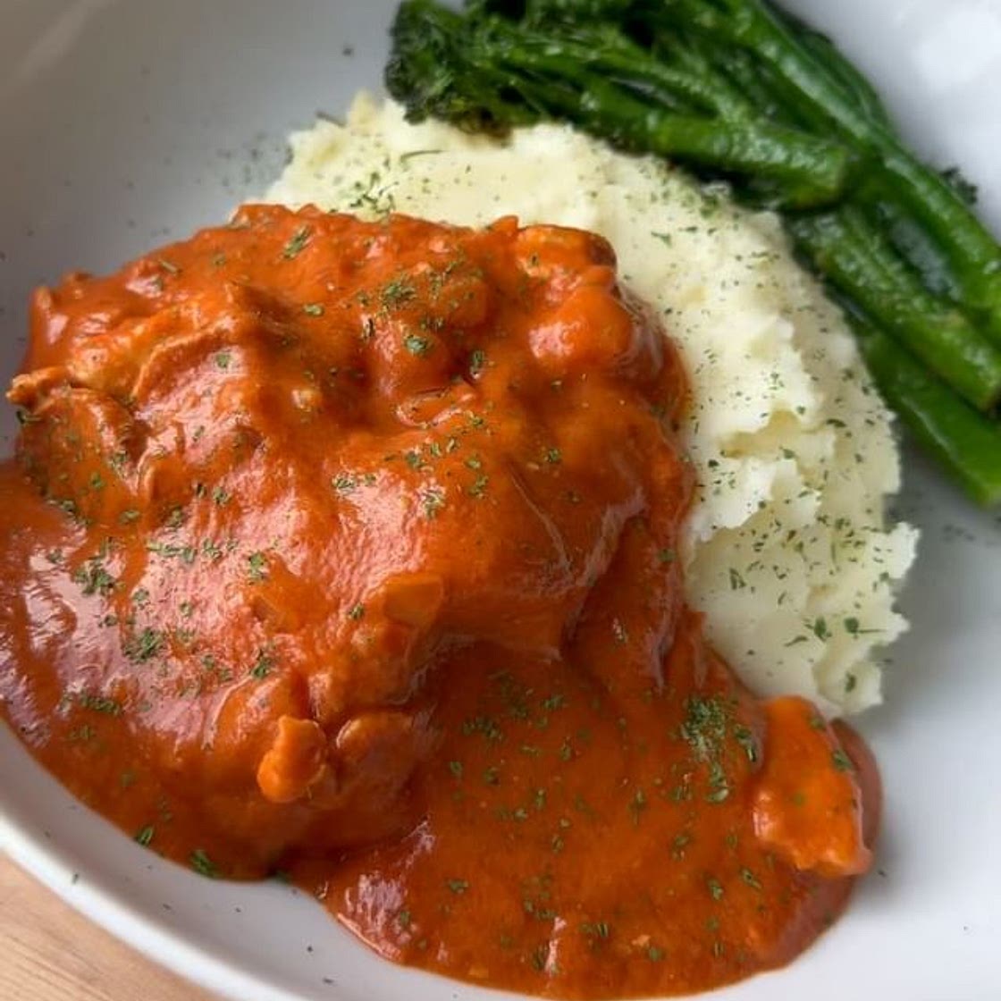 Chicken and chorizo in a creamy tomato sauce