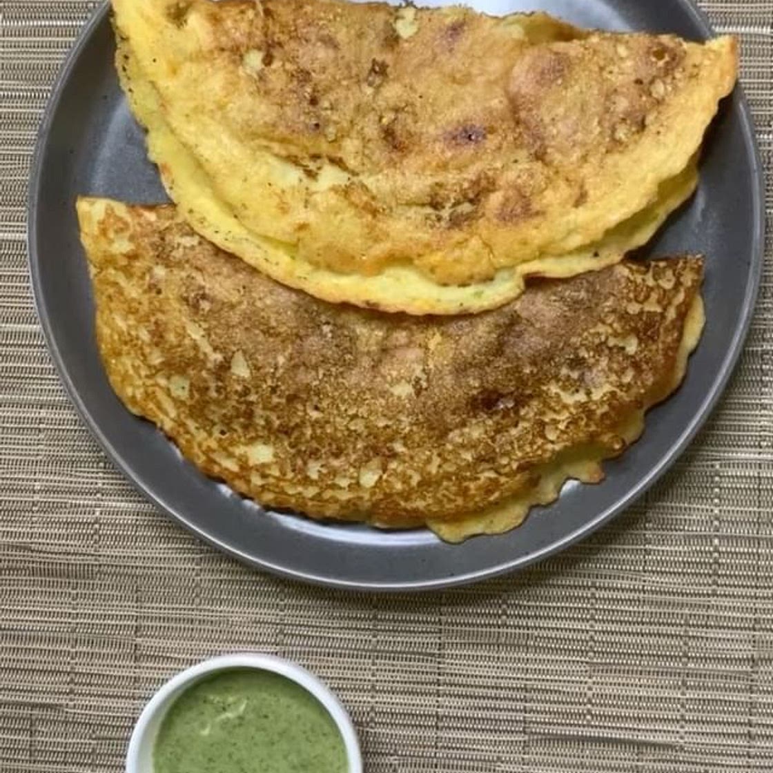 Panner Stuffed Moong Dal Cheela