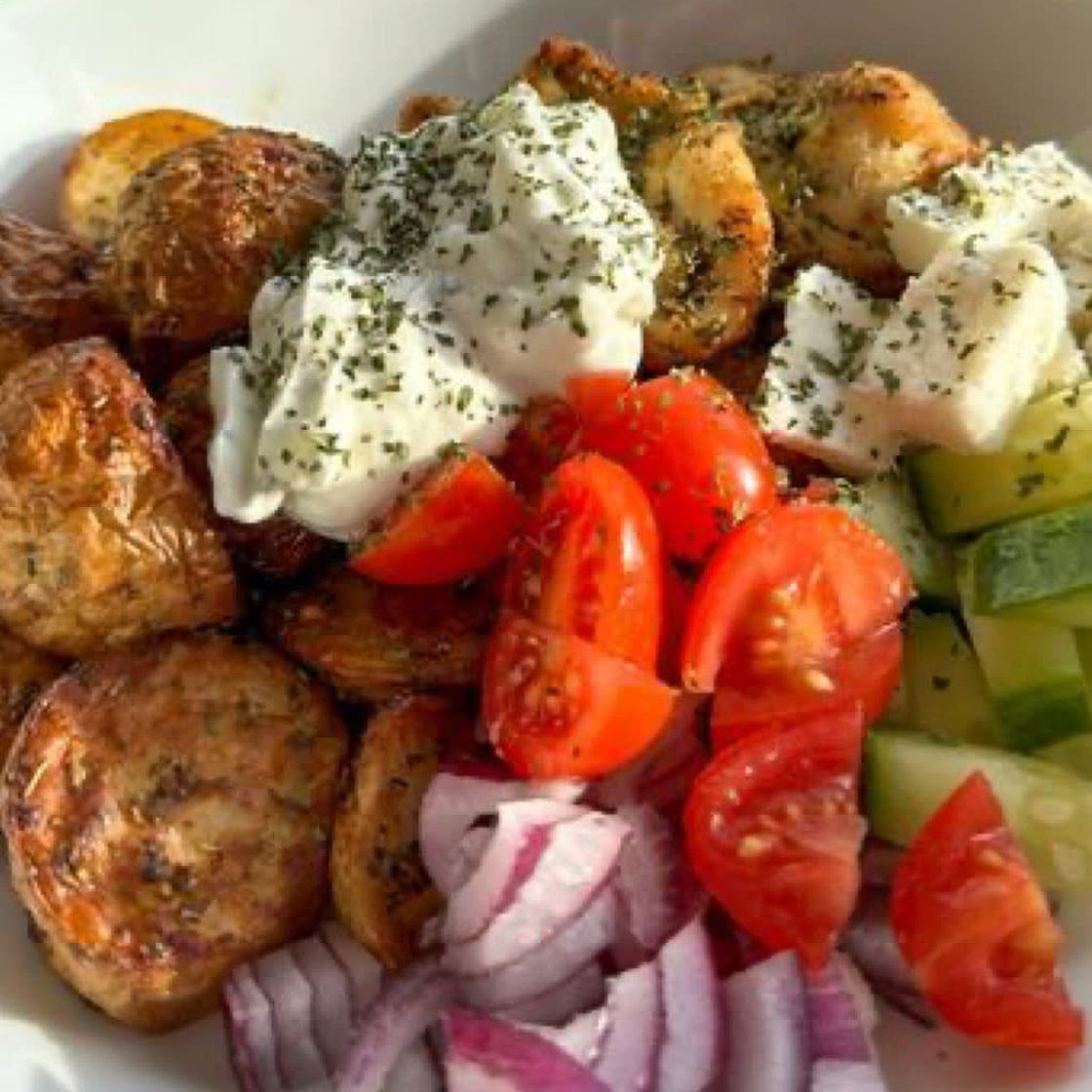 Greek chicken bowls 