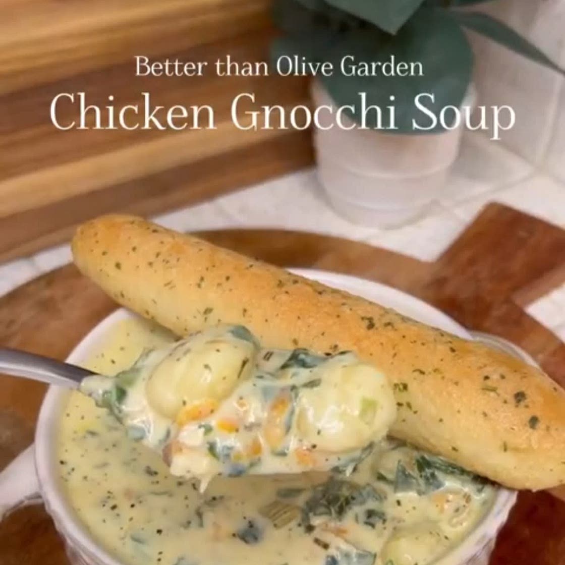 Chicken gnocchi soup