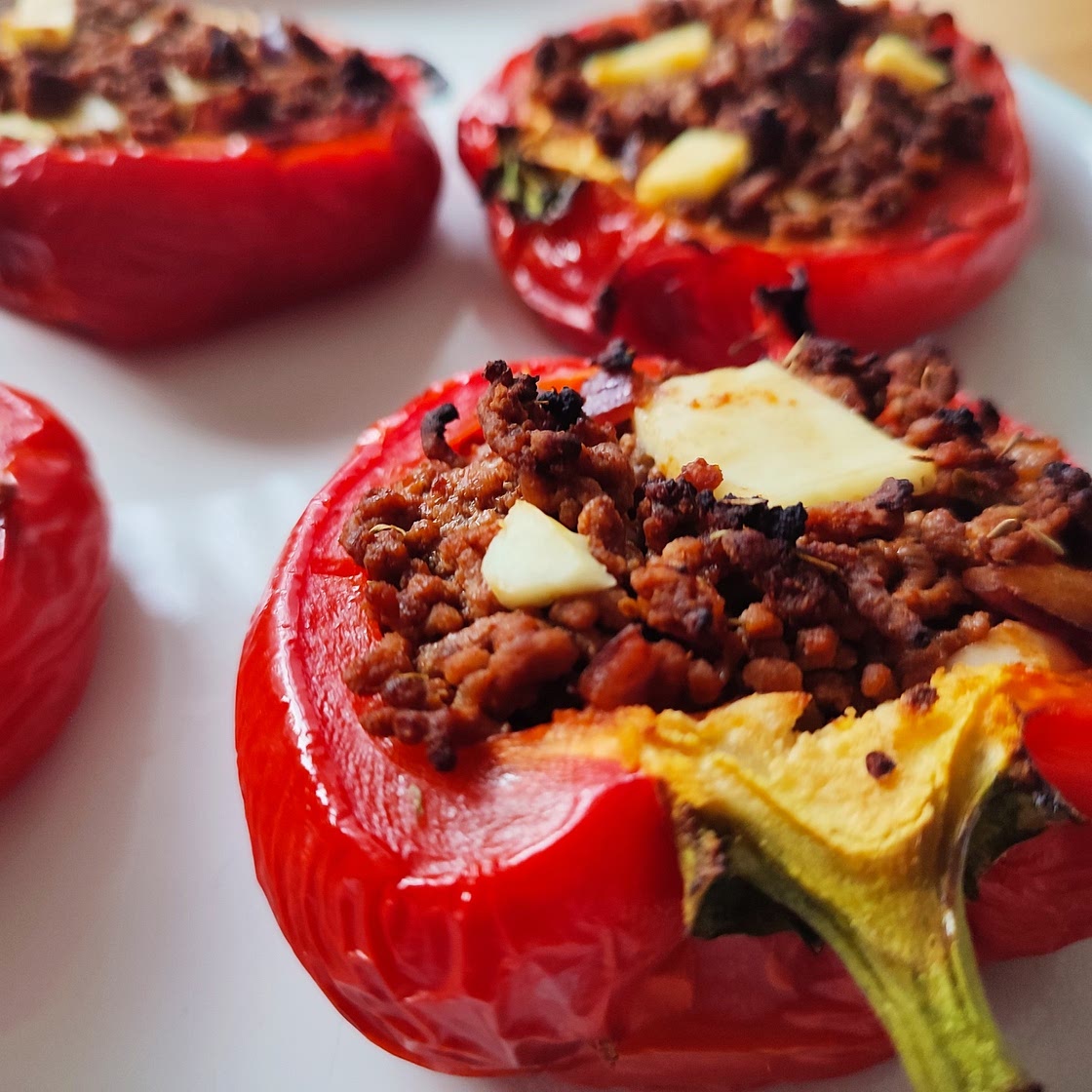 Lamb and Halloumi Stuffed Roasted Peppers