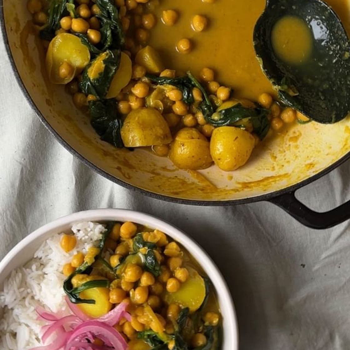 Potato chickpea curry