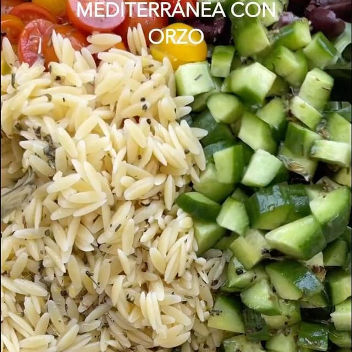 ENSALADA MEDITERRÁNEA CON ORZO. . La clave de cualquier ensalada