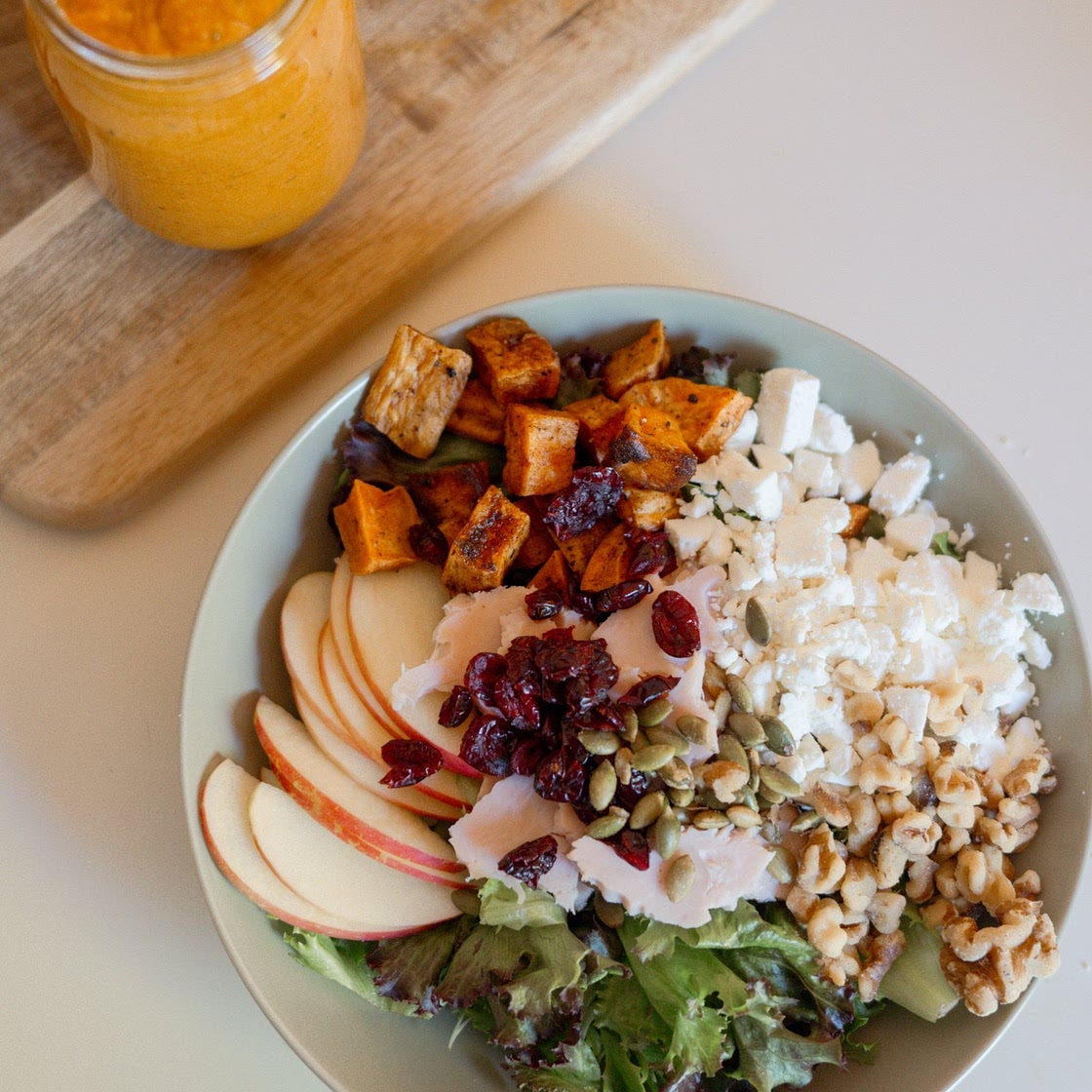 Fall Harvest Salad & Pumpkin Dressing
