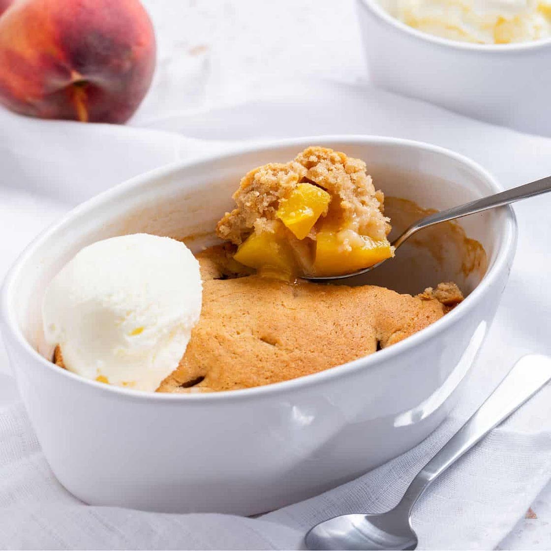 Peach Cobbler For One