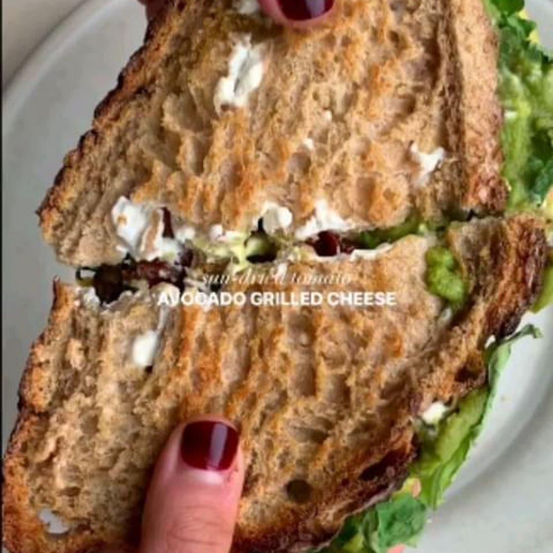 sun-dried tomato avocado grilled cheese