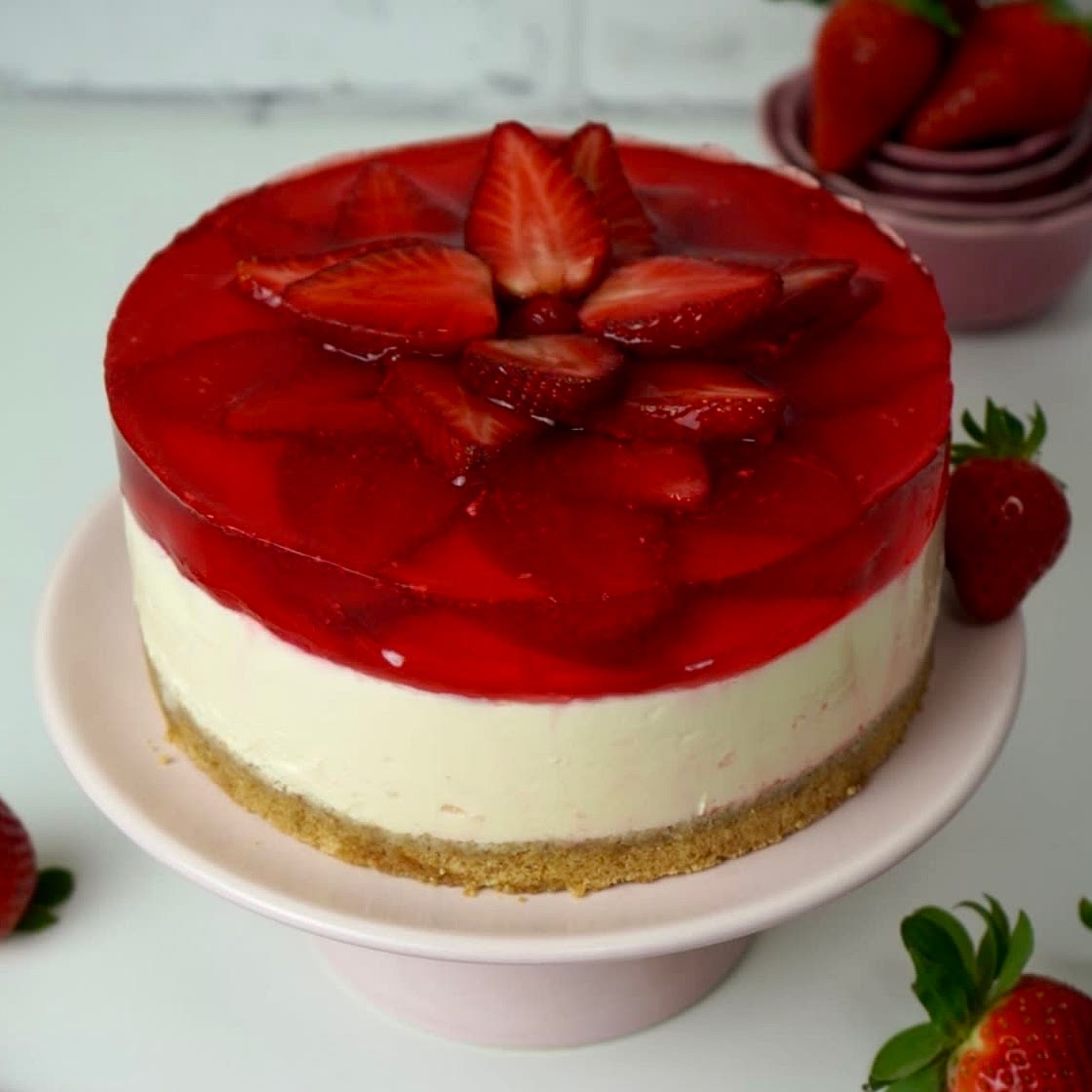 Strawberry Jello Cheesecake 
